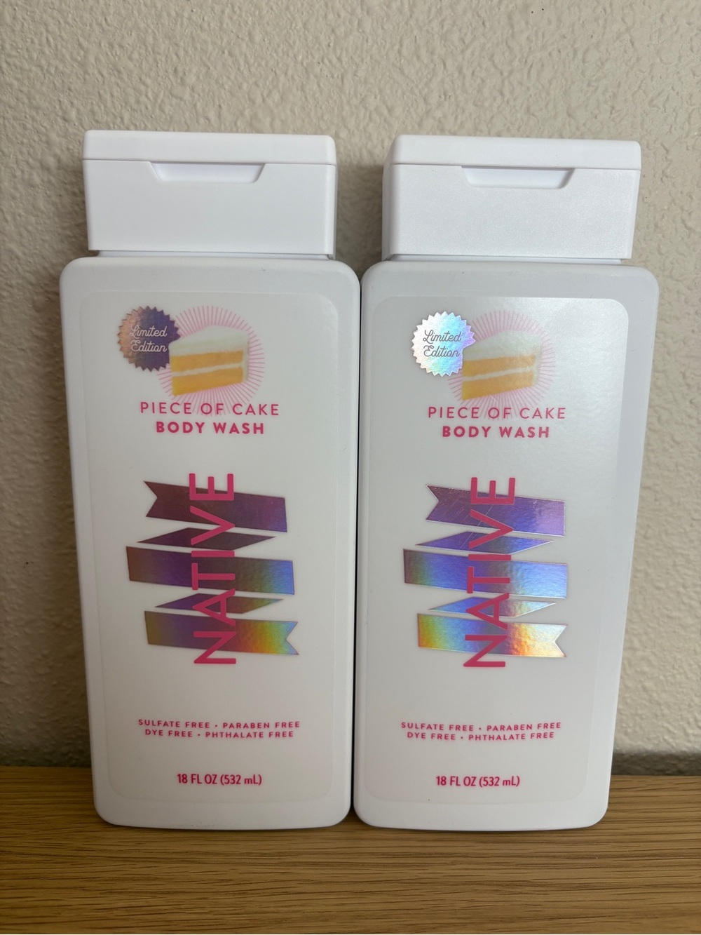 Lot of 2 Native Piece of Cake Body Wash Limited Edition 18 oz New